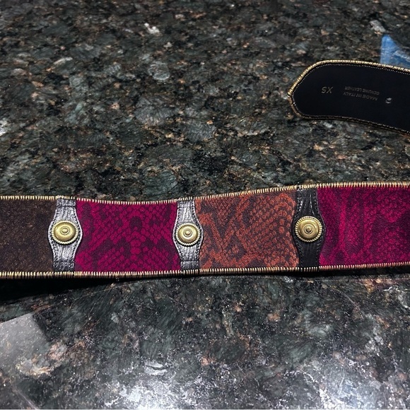 Vintage Linea Pelle Wide Belt with Brass | Size XS main image 7